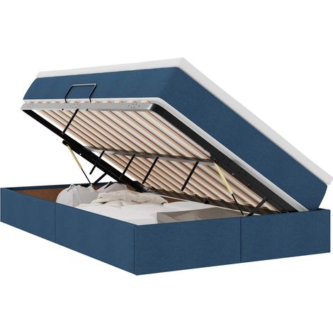 Maison Exclusive - Aufbewahrungsbett mit Matratze Blau 120 x 200
