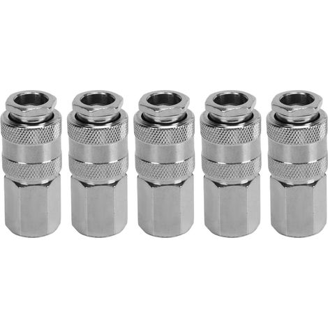 Shine Home Raccords de Tuyau D'air, 1/4 NPT Femelle Connecteur Rapide Coupleur D'air 5 Pièces Anti-fuite Filetage Femelle Coupleur Rapide pour Voiture