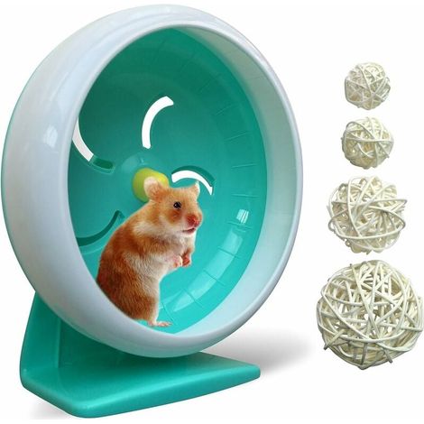 Silent Hamster Wheel, Silent Turntable, Adjustable Stand Silent Rotating Hamster Wheel, Suitable for Hamsters, Rats, Small Pets (About 17.5cm) (1/5)