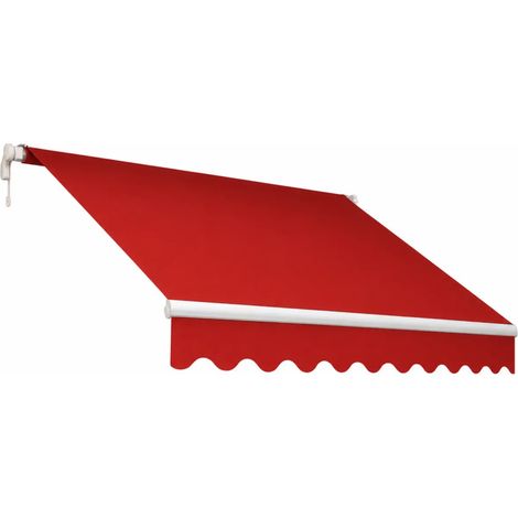 Tenda da Sole Barra Quadra 400x300 cm Rosso Ferrara Braccio a Catena