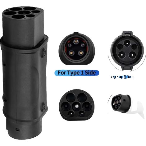 Adaptador de cargador para vehículos eléctricos, tipo 1 a tipo 2, diseño impermeable, tipo 2 a tipo 1 (1/2)