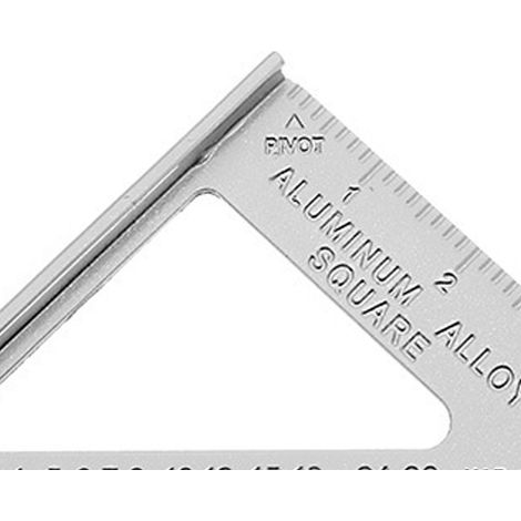 Équerre de menuiserie 7 pouces en aluminium, graduations métriques et impériales pour bricolage, finition argentée (1/5)