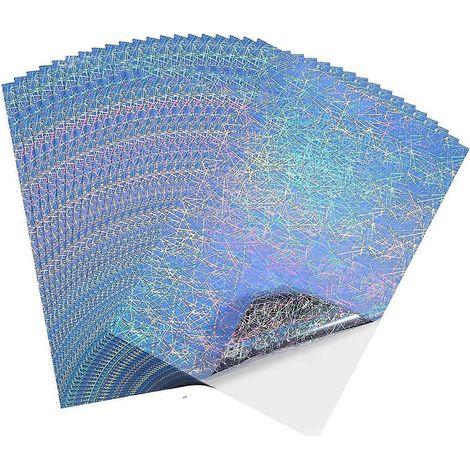 20 Blatt bedruckbares, holografisches Aufkleberpapier, wasserfest, schnell trocknend, A4, selbstklebend für Tinte