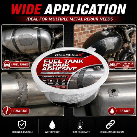 KineShineX Kraftstofftank-Reparaturkleber, stark ölbeständig, wasserdicht und hochtemperaturbeständig für die Reparatur von Leckagen an Kraftstofftanks von Autos und Motorrädern. (1/5)