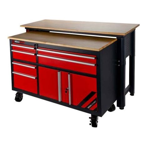 Banco da lavoro con ruote 6 cassetti Holzmann wewa1216set