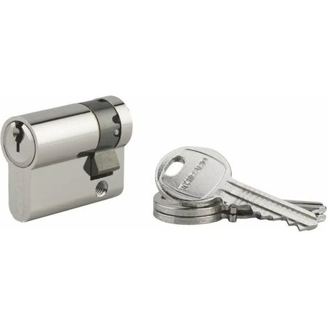 Demi-cylindre 30 x 10 mm 3 clés – Panneton orientable nickelé – Mécanisme 5 goupilles – Sécurité 6/10 pour systèmes en organigramme (1/4)