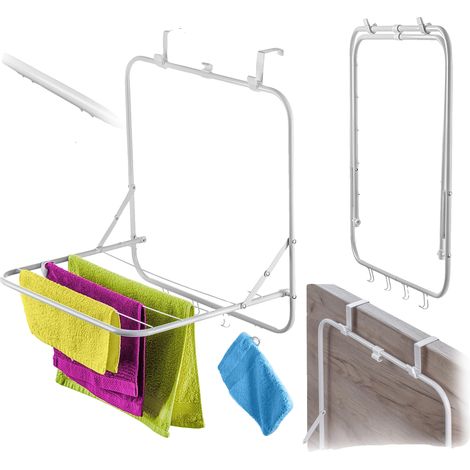 Sèche-linge, 5 étagères, construction en métal, BLANC (1/5)