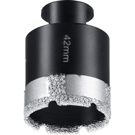 kwb Diamant Fliesen-Loch-Bohrer für Winkelschleifer, Lochsäge mit M14-Aufnahme, Diamont-Bohrkrone Durchmesser 42 mm (1/5)