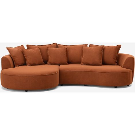 3-Sitzer Samtsofa mit rechter Ottomane im modernen Stil Marmolada - Braun (1/5)