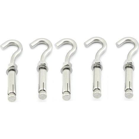 Œillets à vis M8, crochets en verre en acier inoxydable, boulons robustes, lot de 5, acier inoxydable 304 (1/5)