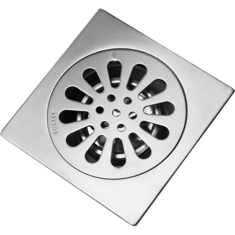 Grille de Sol Anti-Odeurs en Stainless Steel Thick Square Type 3 pour Douche et Salle de Bain - Drainage Rapide, 304 Argent, 100x100mm, 1 Unité (1/5)