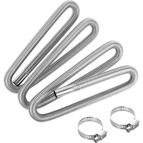 Tuyau d'échappement pour Chauffage Diesel, 300 cm Tuyau de Chauffage de Voiture, Tuyaux en acier inoxydable pour Echappement Voiture gaz diesel automobile, avec 2 colliers de serrage (1/5)