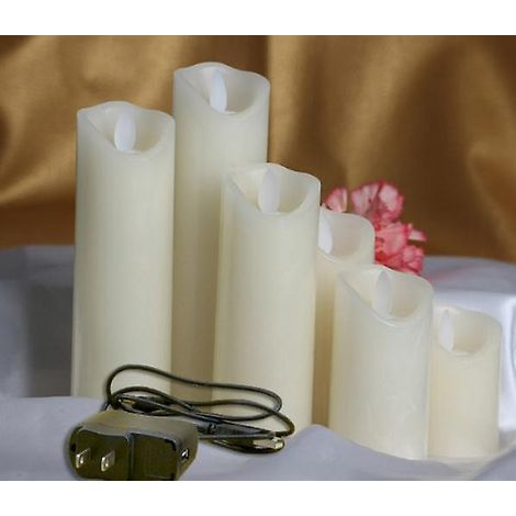 lot De 5 Bougies Led (10, 12,5, 15, 18, 20 Cm, Ivoire), Bougies Sans Flamme Avec Flamme Vacillante Trs Raliste, Rechargeables (1/5)