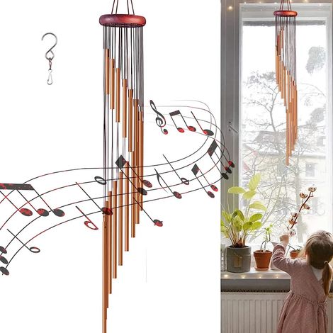 Campana de viento al aire libre, tubo de aleación de aluminio, campana metálica colgante para patio y balcón (1/4)