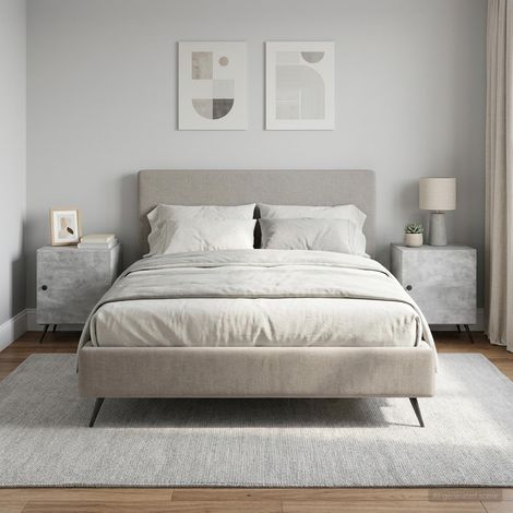 vidaXL Bedside Cabinet 2 pcs Concrete Grey 43 x 34.5 x 50 cm (1/5)
