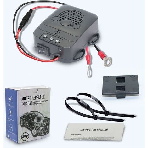 Ultraschall-Autoabwehrgerät, elektronisches Ratten- und Marderabwehrgerät mit LED-Blitzlichtern für Auto, Scheune, Küche (1/3)