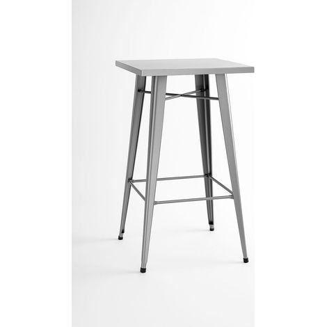 Mesas Bar - Mesa Torix Alta Cuadrada 60 cm - Gris metalizado