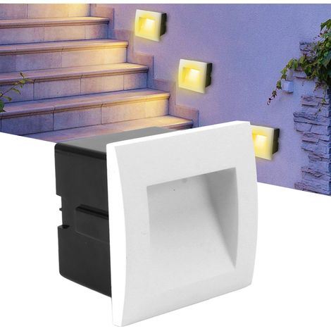 Éclairage d'escalier LED, étanche extérieur IP65, éclairage d'escalier intérieur, éclairage d'escalier LED rectangulaire, éclairage de terrasse, éclairage encastré. (1/5)