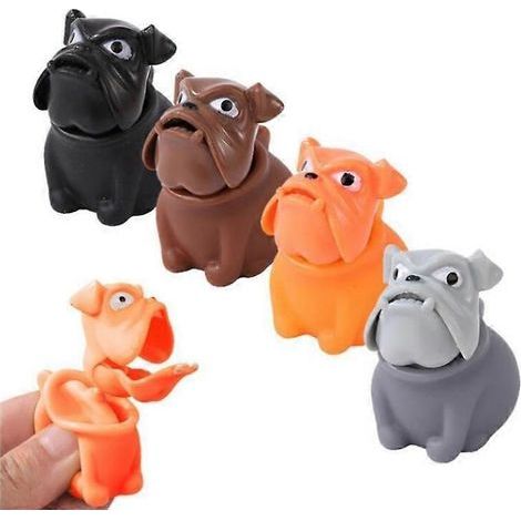 Jouet anti-stress en forme de bouledogue amusant. tête de chien télescopique à presser (1/4)
