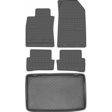 Set di tappetini in gomma per auto e tappetino per bagagliaio per Renault Clio III Hatchback dal 2005 al 2012 (1/5)