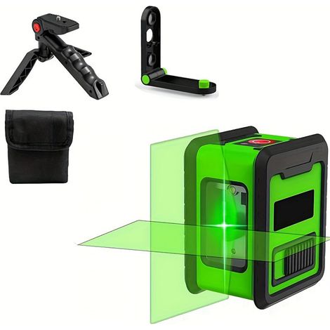 Niveau à bulle infrarouge portable mini, à lumière verte, à 2 lignes, de haute précision et à forte puissance lumineuse. (1/5)
