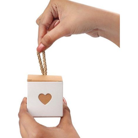 Boîtes Cadeau Cœur En Papier 50 Pièces, 5,5 x 5,5 x 5,5 cm, Avec Poignées En Corde, Mariage Anniversaire Dragées Bonbons (1/4)