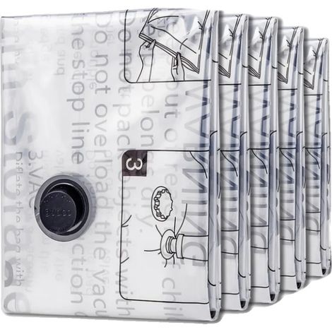 Vakuum-Aufbewahrungsbeutel, verschiedene Größen, platzsparende Kompression, 5 Pack M(50X70cm) (1/2)