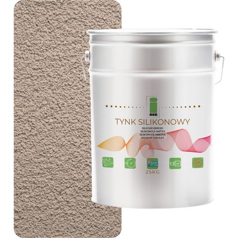 Silikonputz für Außenfassaden, Beige-Perlmutt, 1,5 mm Premium, 25 kg