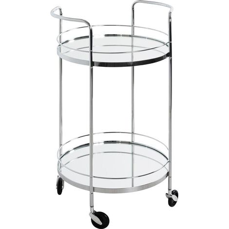 Desserte Design 2 Niveaux "Palace" 80cm Argent (1/4)