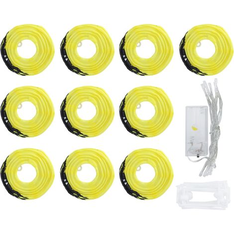 Guirlande lumineuse 1.2m 10 LED forme lanterne déco fête Halloween intérieur extérieur jardin araignées lumière jaune (1/5)
