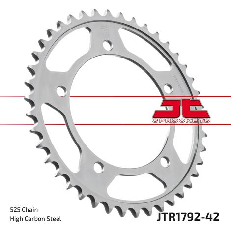 Pi帽贸n trasero de acero JT R1792-42, 42 dientes, tama帽o 525 (1/2)