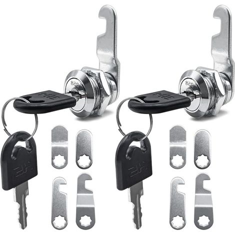 Set of 2 16mm Mailbox Locks with 5 Different Lock Plates, Mailbox Cylinder for Lockers, Toolboxes and Filing Cabinets (1/5)