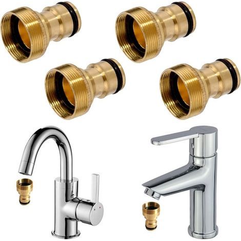 Spülbeckenanschluss, Spülbeckenadapter, Schnellanschluss für Wasserhähne, Waschmaschinen-Wasserschlauchanschluss, Winkelanschluss für Wasserhähne (1/5)