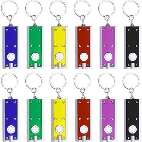 12-teiliges Mini-LED-Taschenlampen-Schlüsselanhänger-Set, leichte, tragbare Schlüsselanhänger-Taschenlampe für Outdoor-Aktivitäten wie Camping, Wandern, Reisen, Radfahren usw. (1/5)