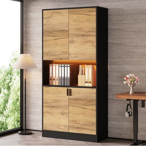 Bureau informatique 120x50 cm en panneau de particules blanc mat pour télétravail LED - CHICFURN (1/5)