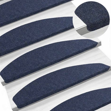 Maison Exclusive - Tappetini per scale autoadesivi 15 pz 80 x 28 x 3,5 cm Blu (1/5)