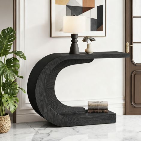 Tables consoles de salon , 110 x 35 x 75 cm, Console Meuble pour Entrée, Couloir, Salon, Console Bois noir
