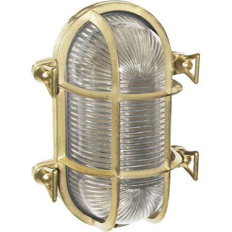 Aplique vintage OTTONE Oval IP54 E27 42W Latón (1/2)