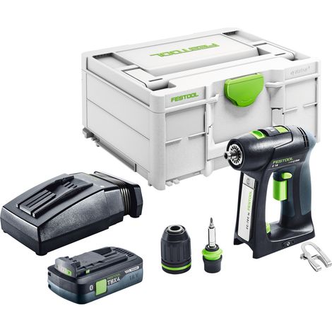 Perceuse-visseuse sans fil Festool C 18-Basic 18 V 45 Nm Brushless + 1 batterie 4,0 Ah + chargeur + Systainer
