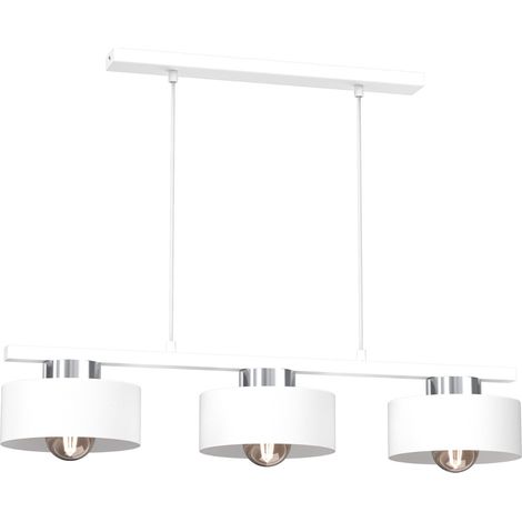 Suspension barre Luminex Marti blanc chrome métal 3xE27
