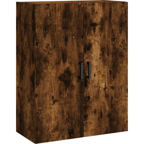 Práctico armario de pared colgante 69,5 x 34 x 90 cm diseño elegante almacenamiento en sala de estar de madera contrachapada roble ahumado 020048584 (1/5)