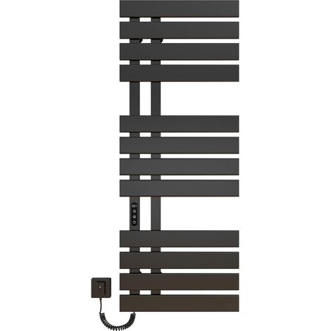 Seche Serviette Electrique, Smart Towel Sèche-Serviettes électrique Noir WiFi, 500×1300mm, 460W, pour et et APP, porte-serviettes électrique, Radiateur Salle de Bain-WiFi Black Left (1/5)