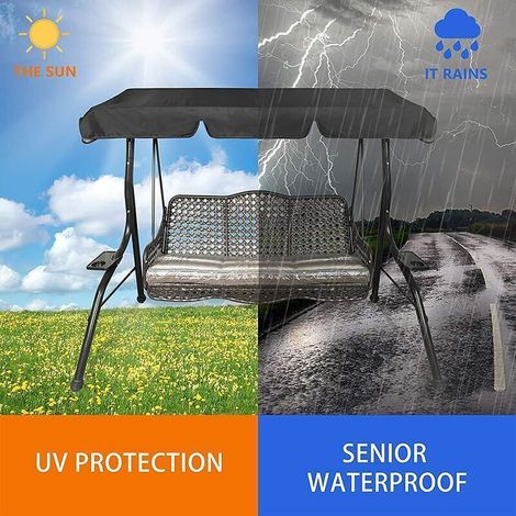 Telo di ricambio Bardusch per altalena da giardino, telo universale impermeabile (Colore: Blu, Dimensioni: 142×120×18 cm) (1/3)