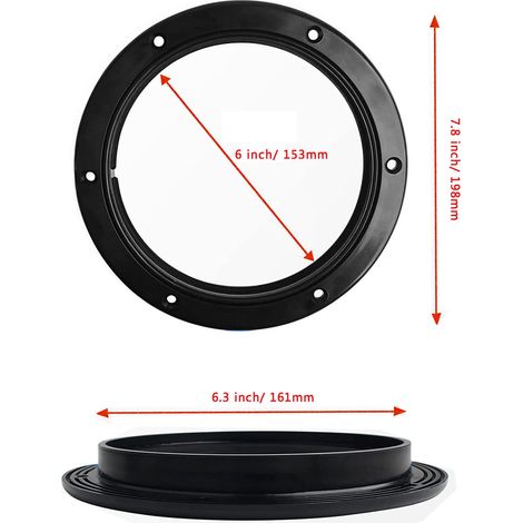 Boots- und Yachtzubehör, Deckabdeckungen, 4/6/8 Zoll, schwarze, gepunktete, fächerförmige Nylon-Deckplatten – 6 Zoll, gepunktete, fächerförmige Deckplatten – (1/4)