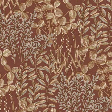 Vliestapete - Inia - Braun Beige Gold Bäume Blätter Grandeco - A78902 (1/4)