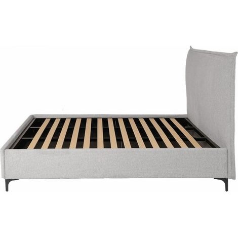 Letto matrimoniale Line contenitore in tessuto Aragon 80 light grey