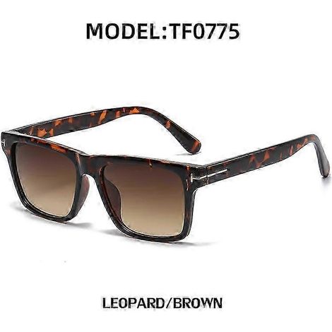 Lunettes de soleil rectangulaires Tom Brand TF pour femmes et hommes, collection 2022, luxe, créateur, haute qualité, très populaires, coloris Baowen-Tea (1/5)