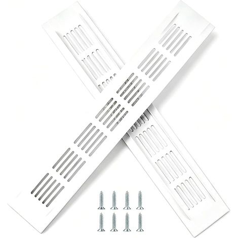 Grille de Ventilation Rectangulaire, Grille d'Aération en Aluminium, Grille de Ventilation Rectangulaire en Aluminium Argent (1/5)