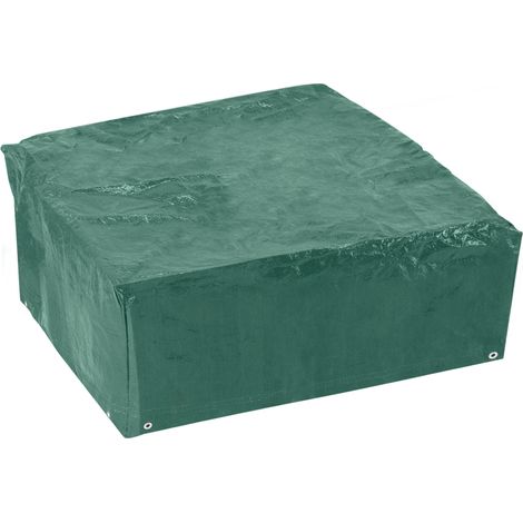 Housse de protection étanche pour table carrée 130x80x130cm – Raphia plastifié vert – Imperméable et durable – Œillets métalliques pour cordon – Primematik (1/5)