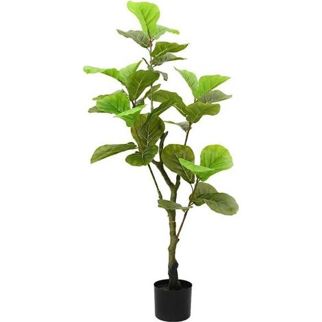 Arbre artificiel de banian, 30 feuilles, 125 cm de haut, vert (1/5)